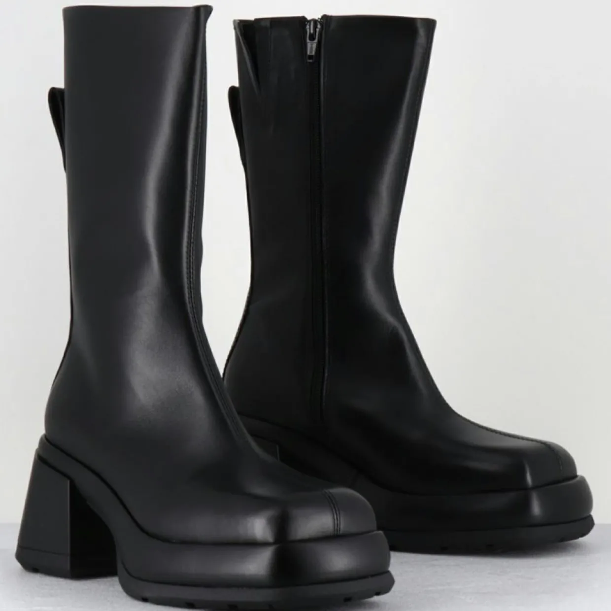 Bottines en Cuir & Textile cassia noires-E8 By Miista Clearance