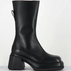 Bottines en Cuir & Textile cassia noires-E8 By Miista Clearance