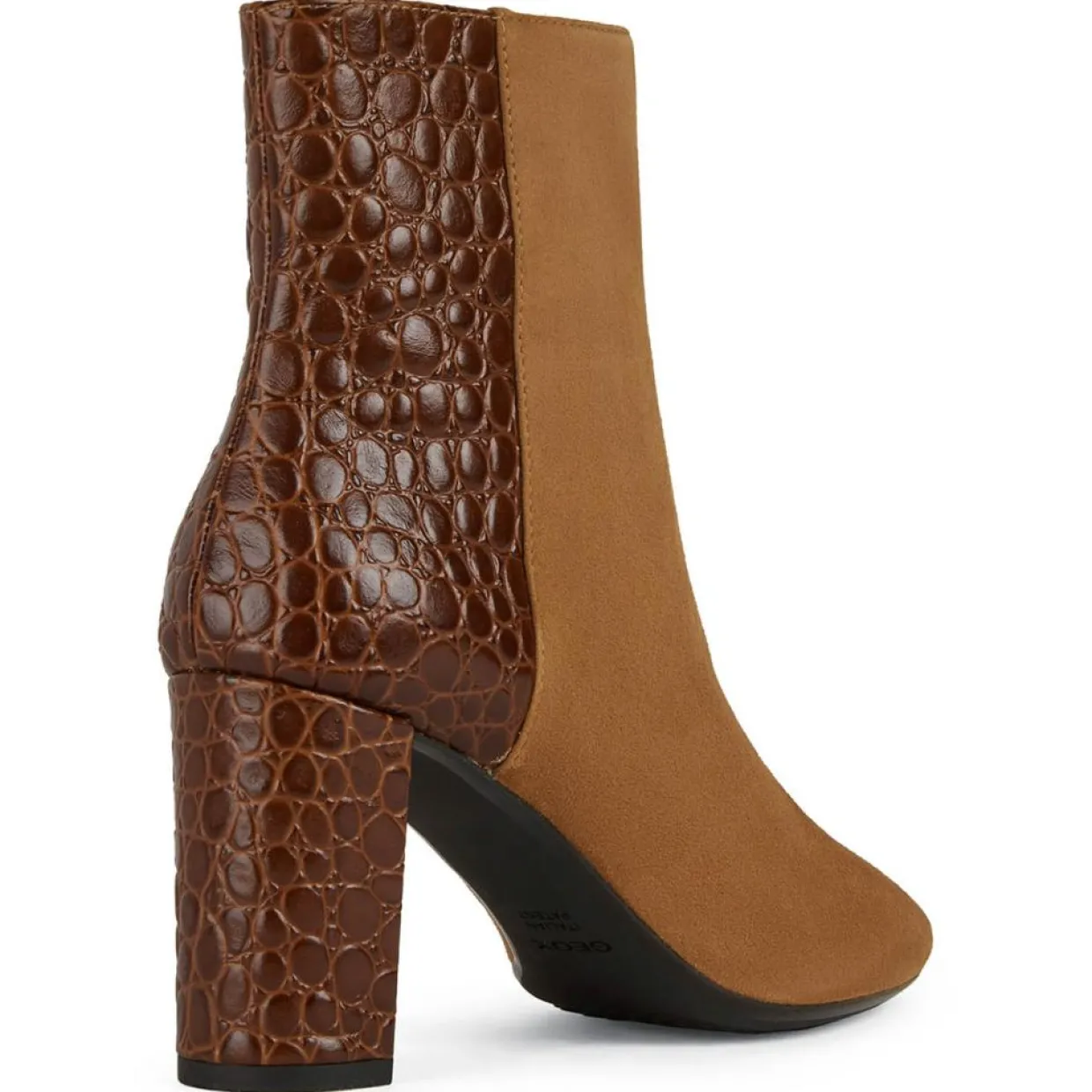 Femme Geox Bottines^Bottines en Cuir & Velours de Cuir Pheby 80 cognac - Talon 8 cm