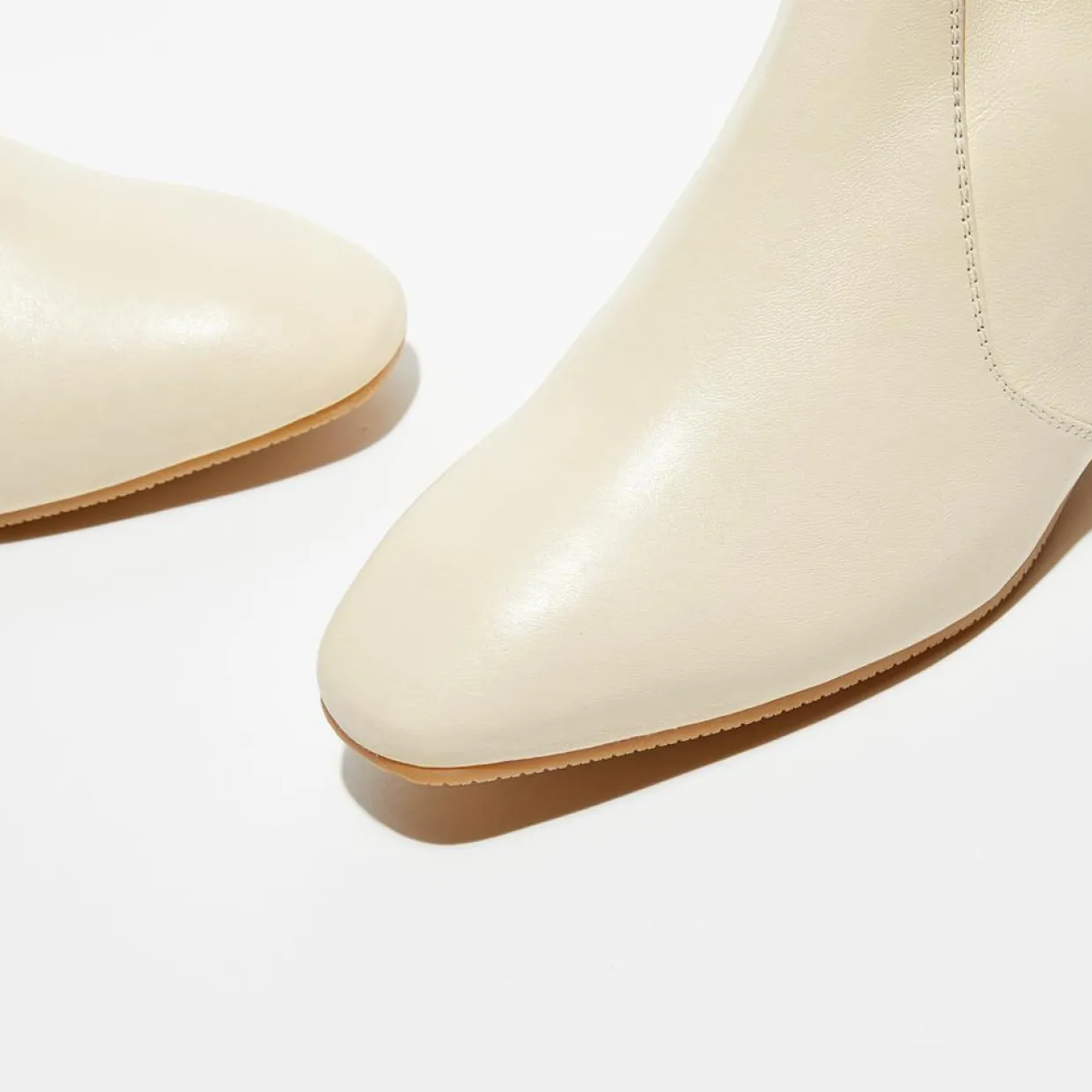 Bottines en Cuir Accordion vanille - Talon 5 cm-Stuart Weitzman New