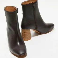 Bottines en Cuir Alba marron - Talon 8,5 cm-Apologie Best