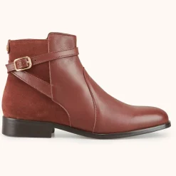 Femme Cosmoparis Bottines^Bottines en Cuir bi-matière Varenne marron