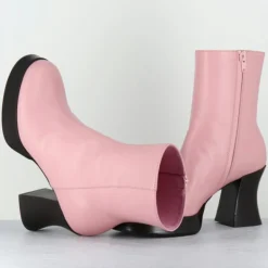 Femme Garrice Lab Bottines^Bottines en Cuir blau roses - Talon : 7.5cm
