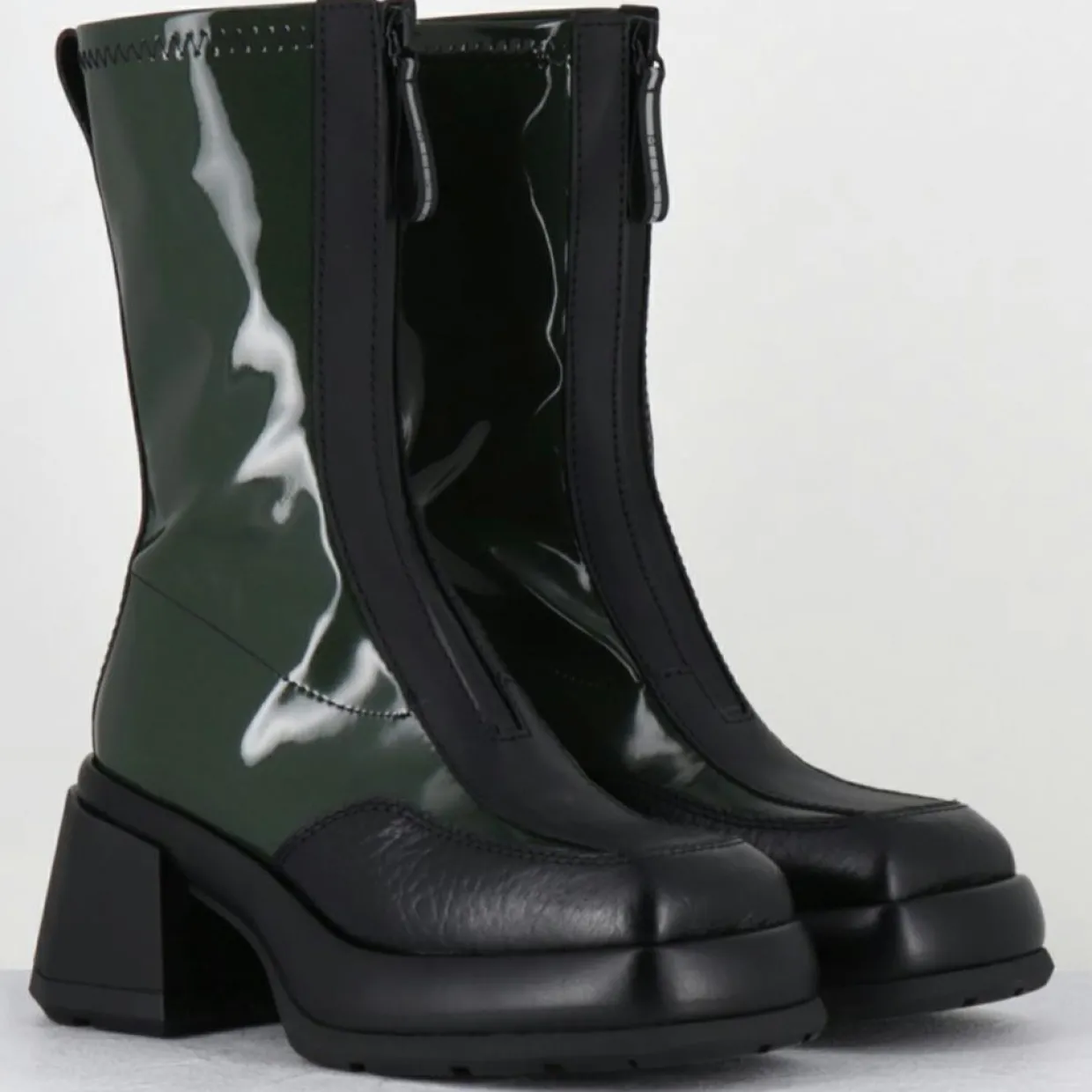 Bottines en Cuir camila vertes - Talon : 8cm-E8 By Miista Online