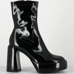 Bottines en Cuir E3527 noires - Talon : 9.5 cm-Elena Iachi Outlet