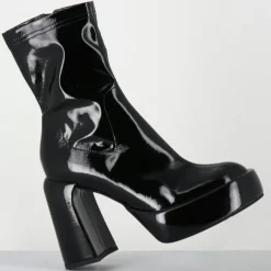 Bottines en Cuir E3527 noires - Talon : 9.5 cm-Elena Iachi Outlet