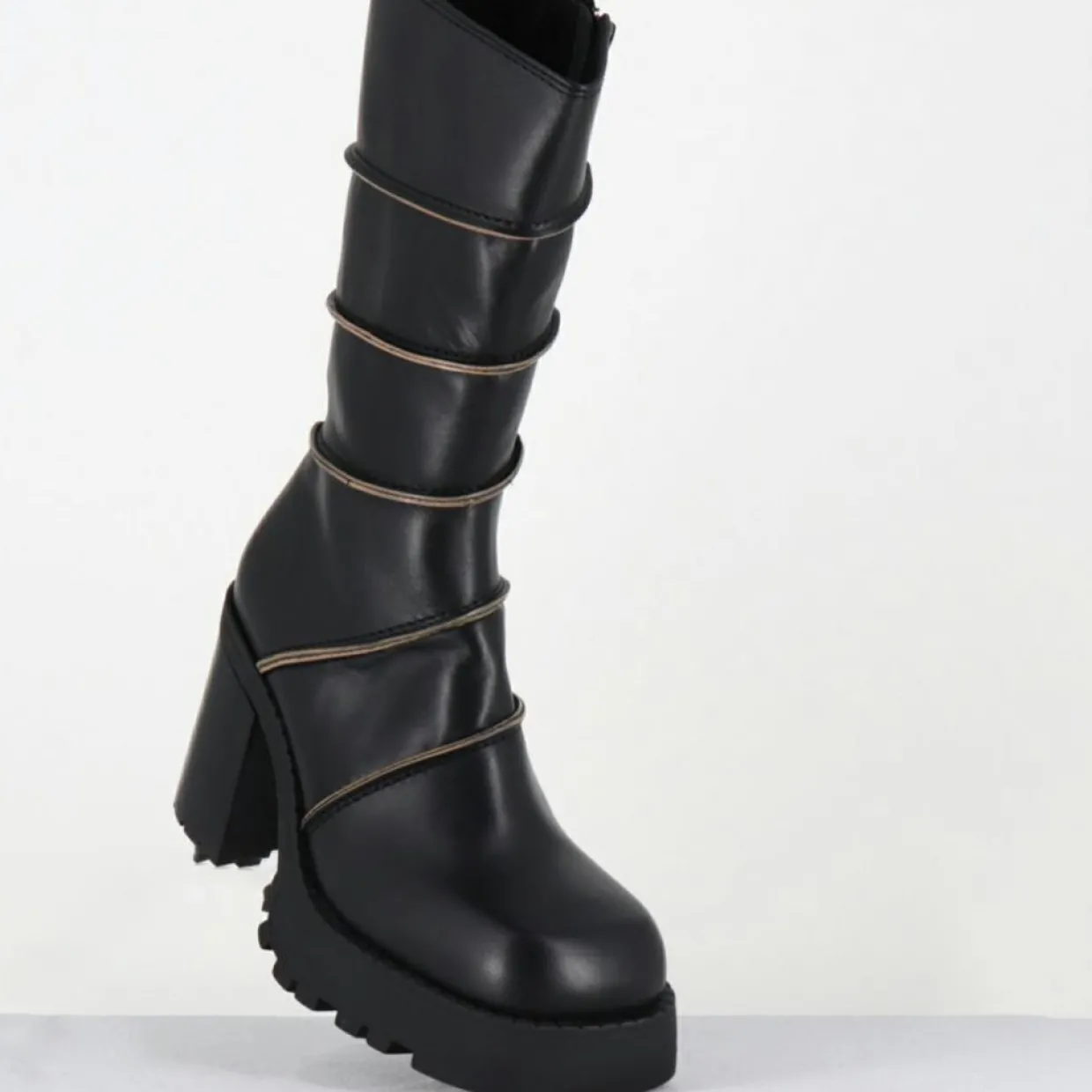 Femme E8 By Miista Bottines^Bottines en Cuir graciane noires - Talon : 9.5cm
