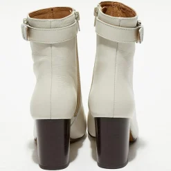 Bottines en Cuir Julia beiges - Talon 7,5 cm-Apologie Clearance