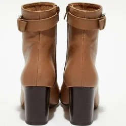 Bottines en Cuir Julia camel - Talon 7,5 cm-Apologie New