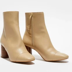 Femme Apologie Bottines^Bottines en Cuir Lena café au lait - Talon 8 cm