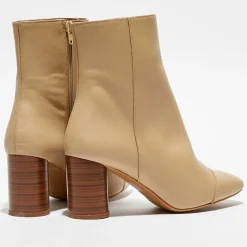 Femme Apologie Bottines^Bottines en Cuir Lena café au lait - Talon 8 cm