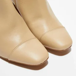 Femme Apologie Bottines^Bottines en Cuir Lena café au lait - Talon 8 cm