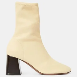 Bottines en Cuir Lepus jaune pâle - Talon 7 cm-Neous Discount