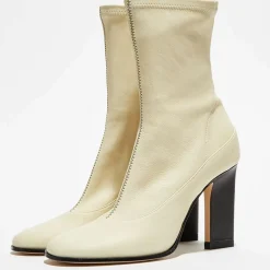 Bottines en Cuir Lesly beiges - Talon 9,5 cm-Wandler Clearance