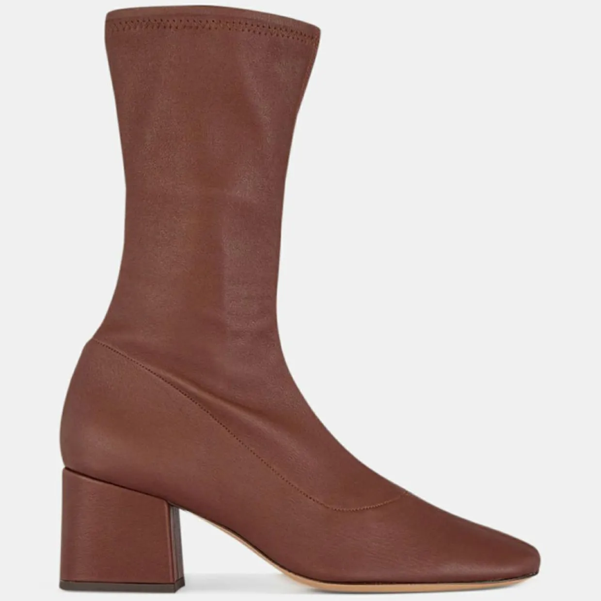 Femme By Far Bottines^Bottines en Cuir Maya marron - Talon 6,5 cm