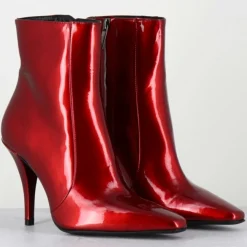 Bottines en Cuir mecha galaxie rouges - Talon : 9.5cm-Garrice Lab Best
