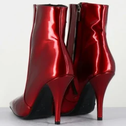 Bottines en Cuir mecha galaxie rouges - Talon : 9.5cm-Garrice Lab Best
