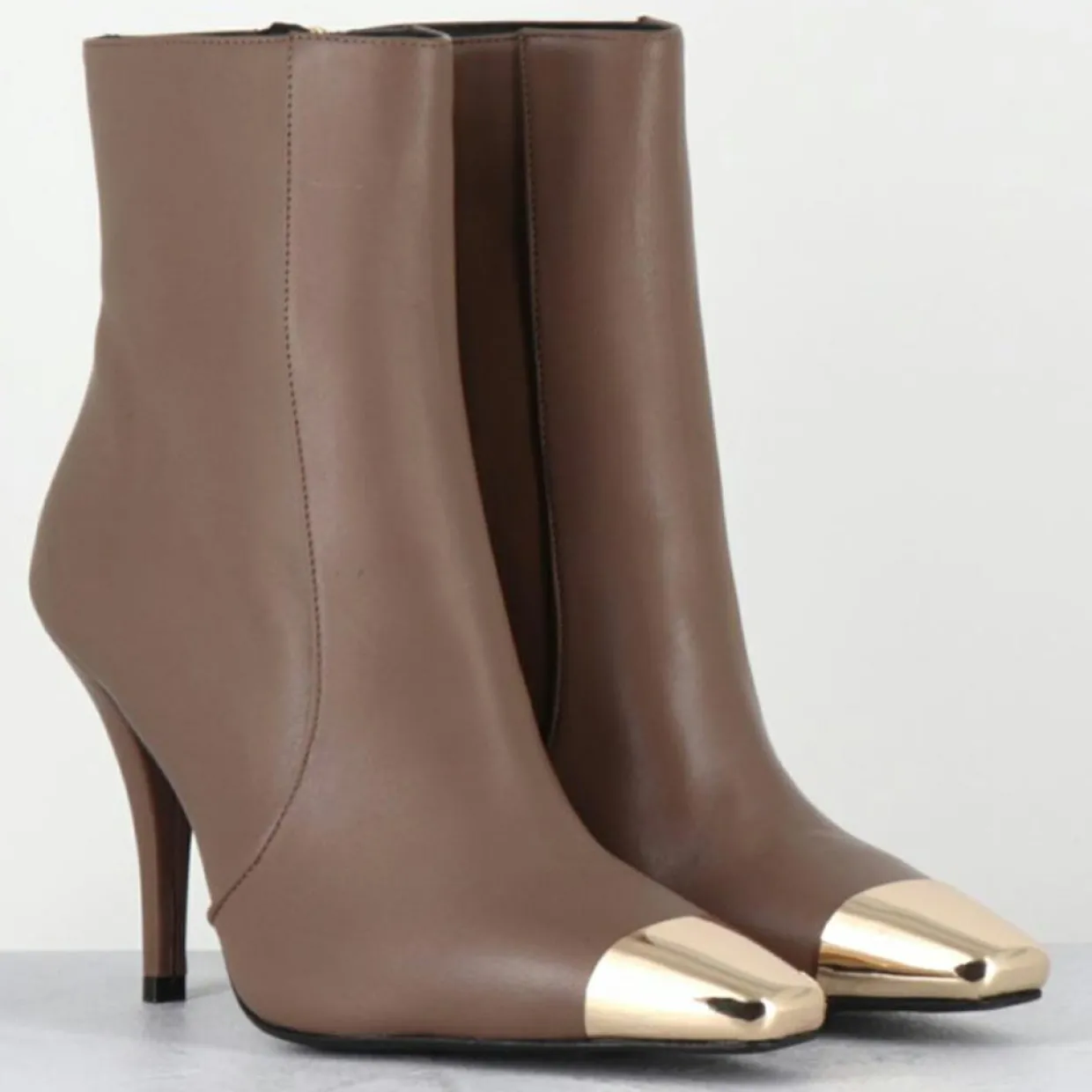 Femme Garrice Lab Bottines^Bottines en Cuir mecha grège - Talon : 9.5cm