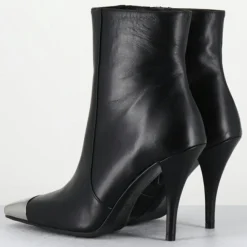 Bottines en Cuir mecha noires - Talon : 9.5cm-Garrice Lab New