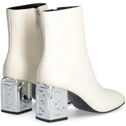 Femme Liu-Jo Bottines^Bottines en Cuir Sara blanches - Talon 7 cm