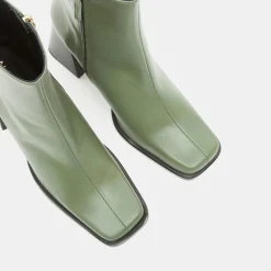 Femme Alohas Bottines^Bottines en Cuir South kaki - Talon 8.5 cm