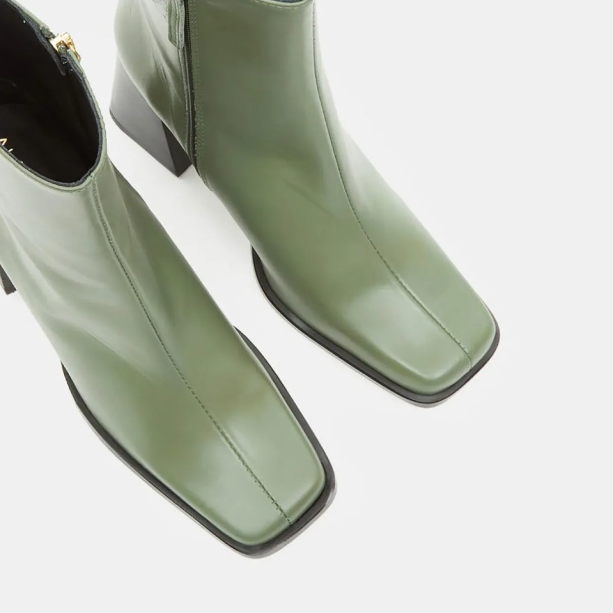 Femme Alohas Bottines^Bottines en Cuir South kaki - Talon 8.5 cm