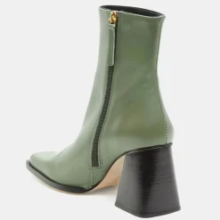 Femme Alohas Bottines^Bottines en Cuir South kaki - Talon 8.5 cm