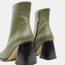 Femme Alohas Bottines^Bottines en Cuir South kaki - Talon 8.5 cm