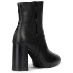 Bottines en Cuir Teulada noires - Talon 9 cm-Geox Sale