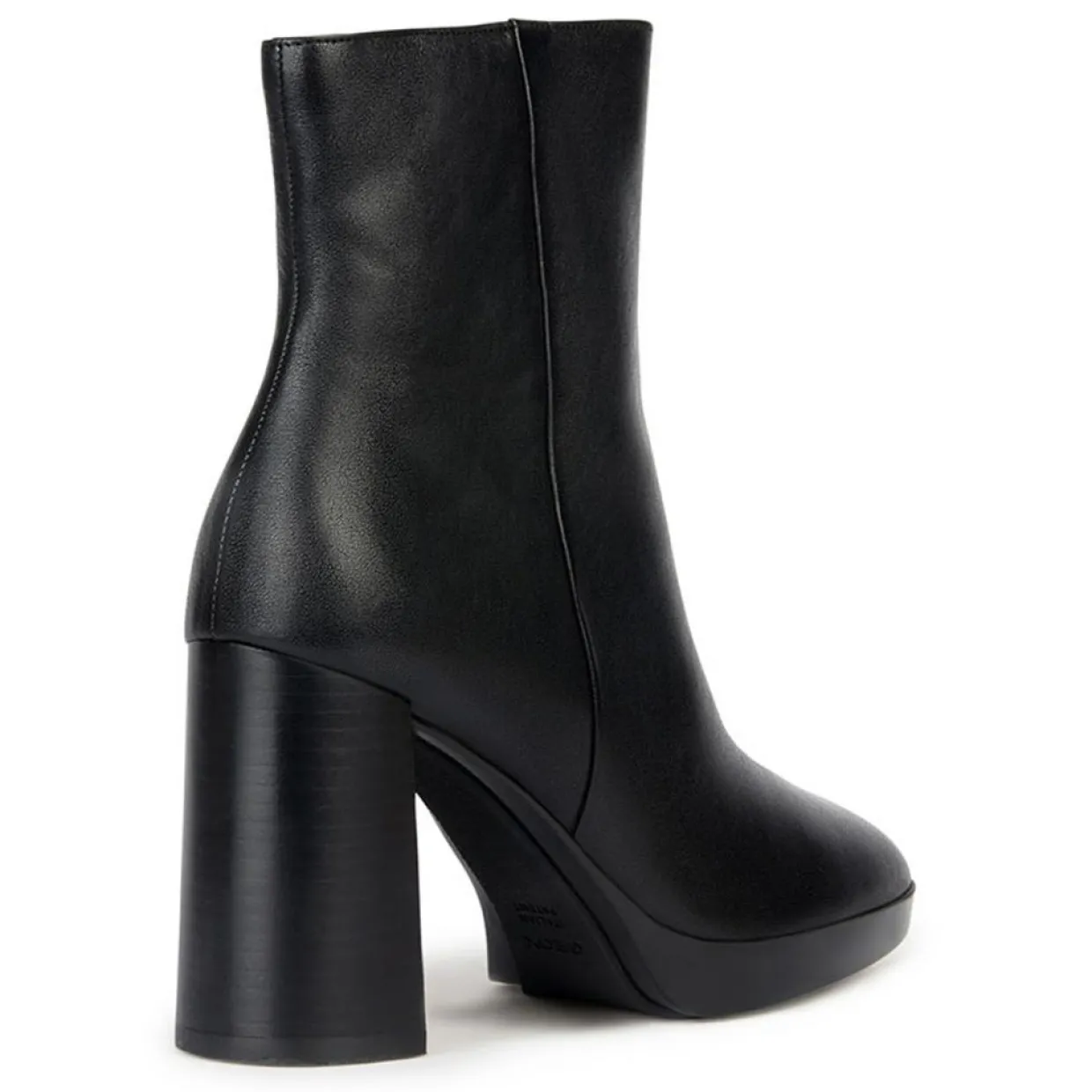 Bottines en Cuir Teulada noires - Talon 9 cm-Geox Sale