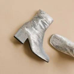 Bottines en Sequins Darlene Bis argentées - Talon 6.5 cm-Jonak Discount