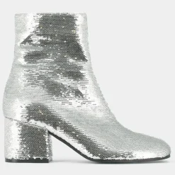Bottines en Sequins Darlene Bis argentées - Talon 6.5 cm-Jonak Discount