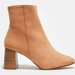 Bottines en Velours de Cuir Elsa poudre - Talon 8 cm-Apologie Discount