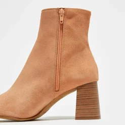 Bottines en Velours de Cuir Elsa poudre - Talon 8 cm-Apologie Discount