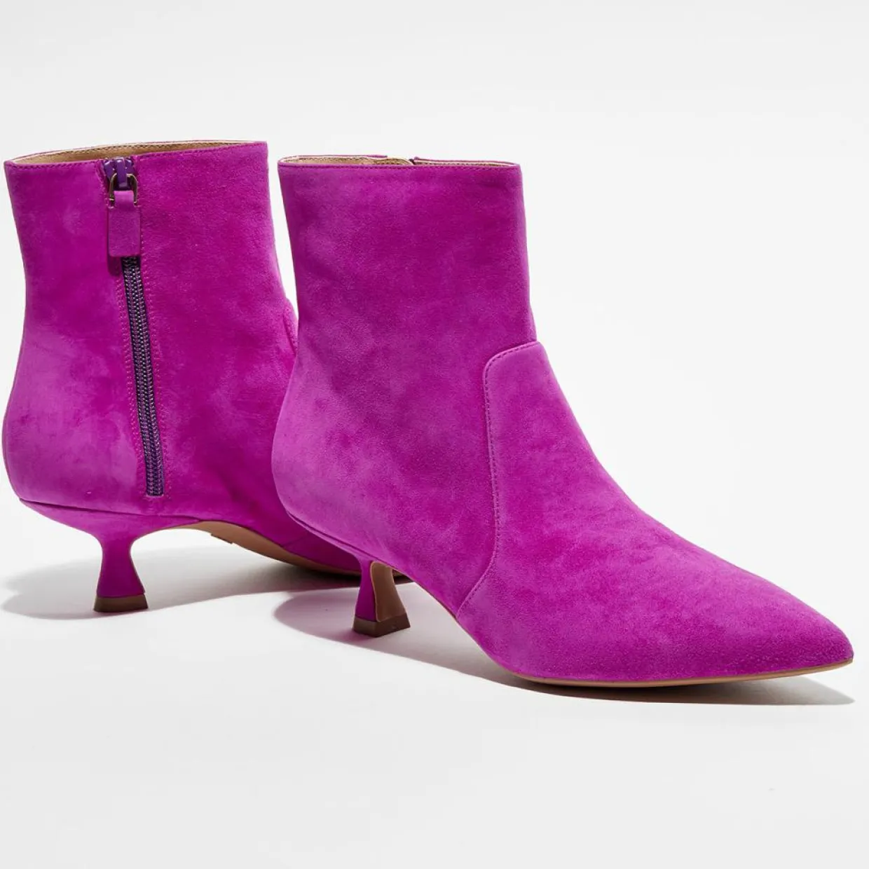 Bottines en Velours de Cuir Melena 50 magenta - Talon 5.5 cm-Stuart Weitzman