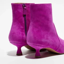 Bottines en Velours de Cuir Melena 50 magenta - Talon 5.5 cm-Stuart Weitzman