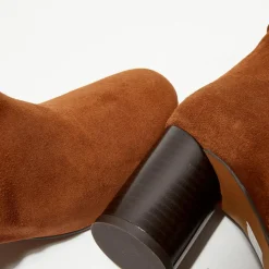 Femme Apologie Bottines^Bottines en Velours de Cuir Pia camel - Talon 7,5 cm