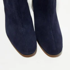 Femme Apologie Bottines^Bottines en Velours de Cuir Ginny marine - Talon 7,5 cm