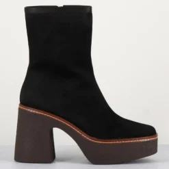 Femme Garrice Lab Bottines^Bottines en Velours de Cuir Carla noires - Talon 9 cm