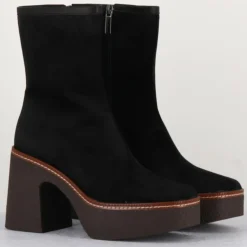 Femme Garrice Lab Bottines^Bottines en Velours de Cuir Carla noires - Talon 9 cm