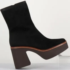Femme Garrice Lab Bottines^Bottines en Velours de Cuir Carla noires - Talon 9 cm