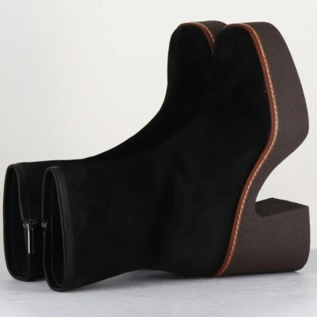 Femme Garrice Lab Bottines^Bottines en Velours de Cuir Carla noires - Talon 9 cm