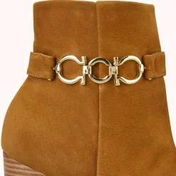 Femme Cosmoparis Bottines^Bottines en Velours de Cuir Reina tabac - Talon 8 cm
