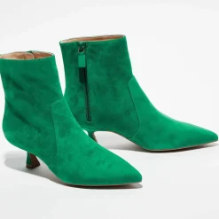 Femme Stuart Weitzman Bottines^Bottines en Velours de Cuir Melena 50 vertes - Talon 5.5 cm