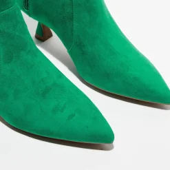 Femme Stuart Weitzman Bottines^Bottines en Velours de Cuir Melena 50 vertes - Talon 5.5 cm