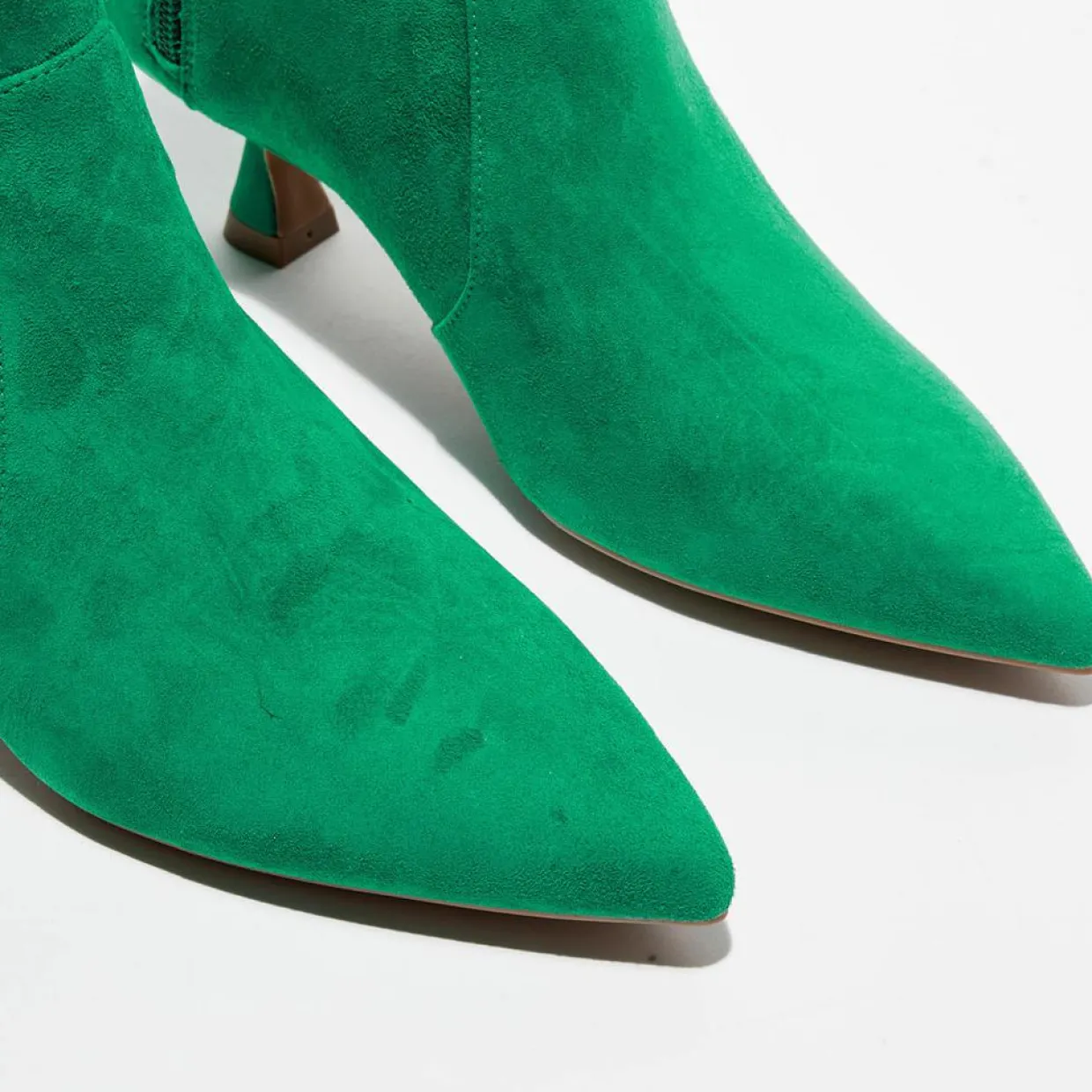 Femme Stuart Weitzman Bottines^Bottines en Velours de Cuir Melena 50 vertes - Talon 5.5 cm