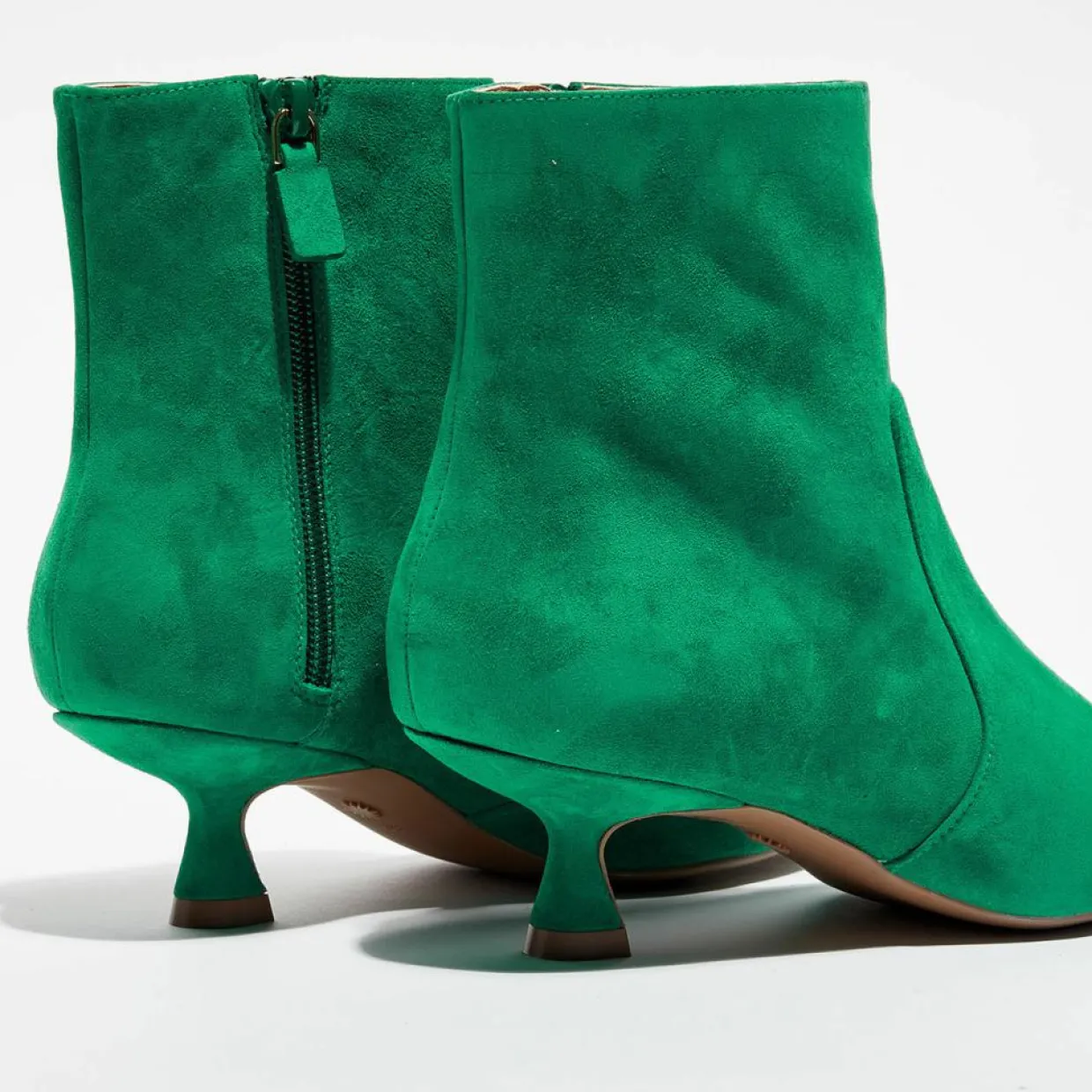 Femme Stuart Weitzman Bottines^Bottines en Velours de Cuir Melena 50 vertes - Talon 5.5 cm