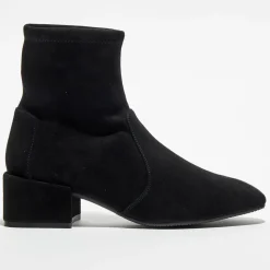 Bottines en Velours de Cuir Accordion noires - Talon 5 cm-Stuart Weitzman Discount