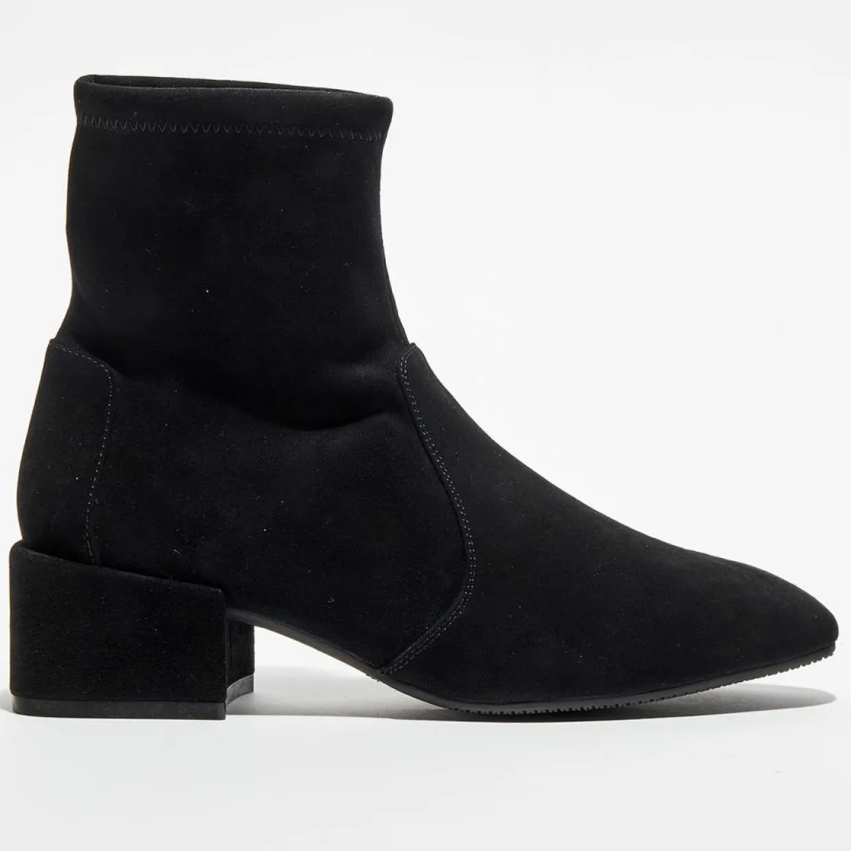 Bottines en Velours de Cuir Accordion noires - Talon 5 cm-Stuart Weitzman Discount
