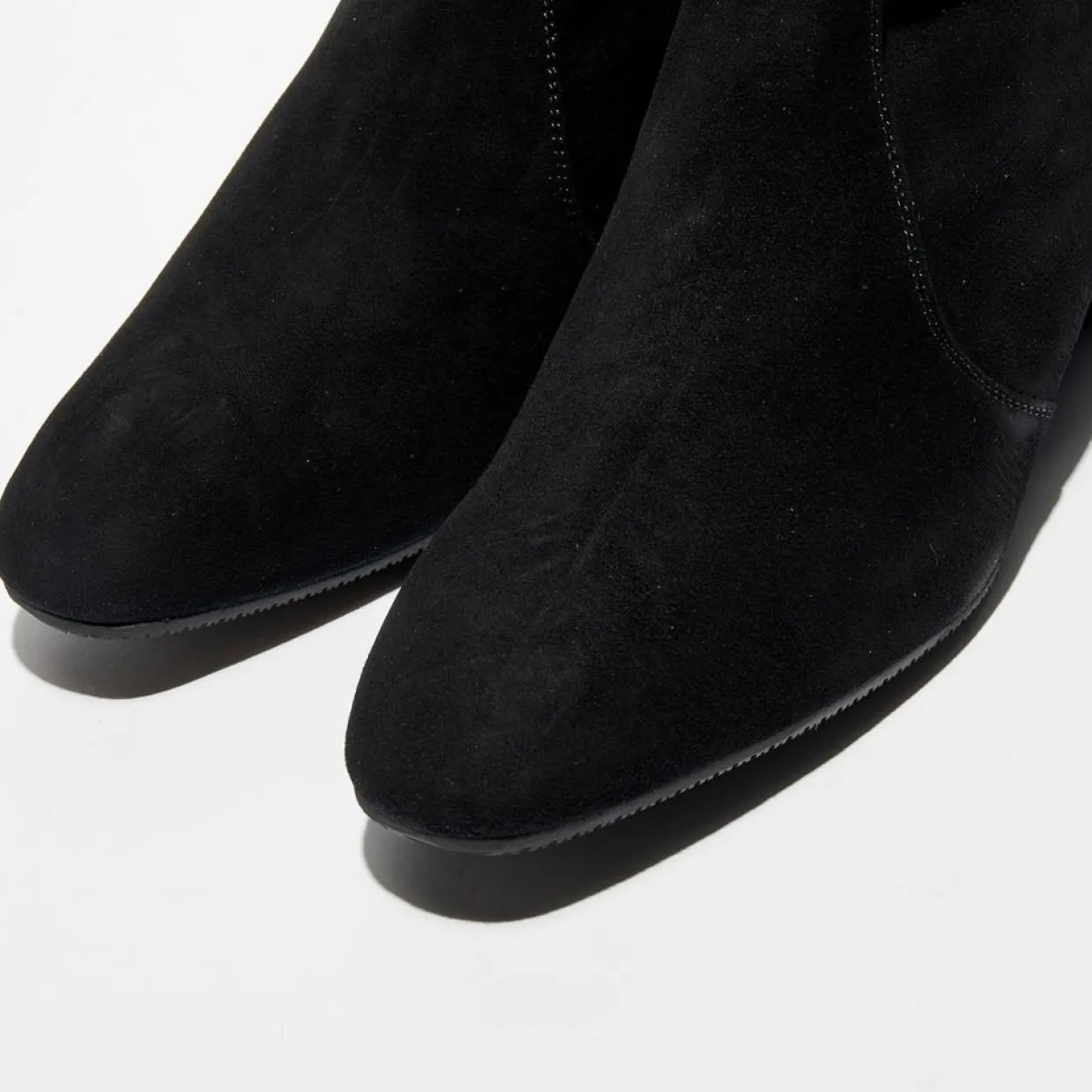 Bottines en Velours de Cuir Accordion noires - Talon 5 cm-Stuart Weitzman Discount
